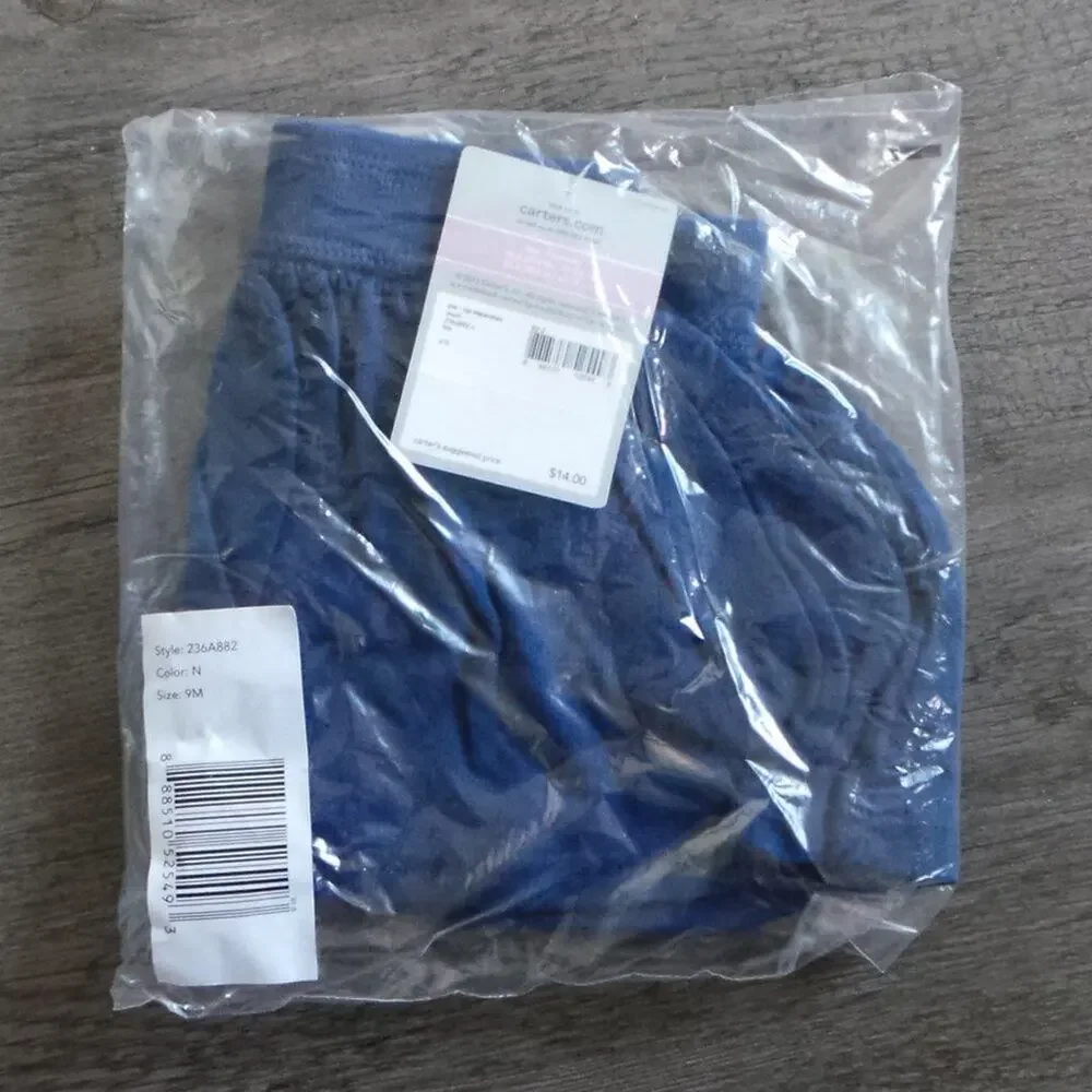 Carter's Scooter‎ Skirt 9M Baby Girls Navy Blue Pleated Short Drawstring Casual